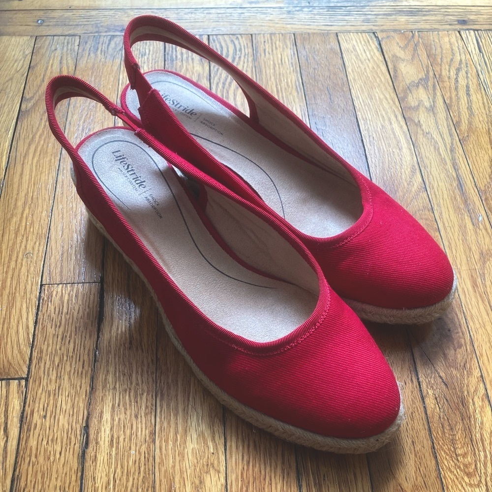 EUC Red Espadrille Slingback shoes